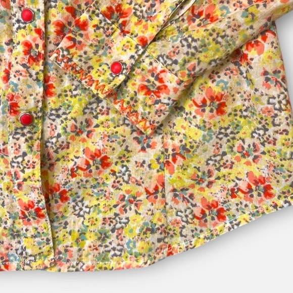 Roper Floral Long Sleeve Snap Front Fitted Top Size XS - Picture 12 of 12